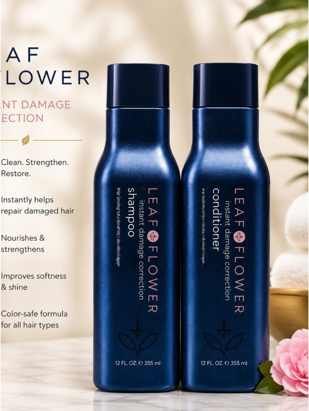 Instant Damage Correction Shampoo & Conditioner - Navy Blue